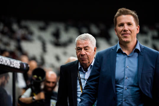 Egil "Drillo" Olsen and Kasper Wikestad, TV 2 commentators