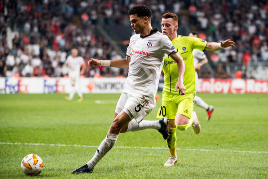 Pepe of Besiktas and Tobias Heintz of Sarpsborg 08