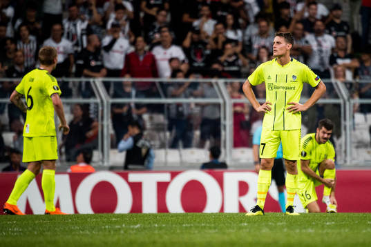 Kristoffer Zachariassen of Sarpsborg 08 looks dejected