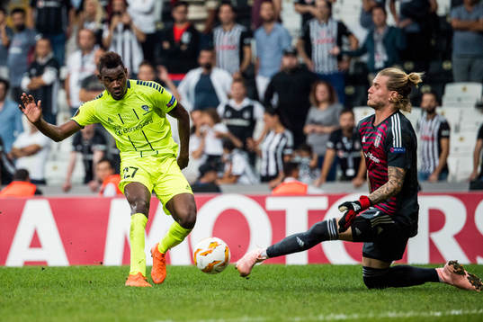 Rashad Muhammed of Sarpsborg 08 with a chance