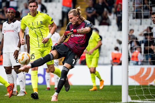 Goalkeeper Loris Karius of Besiktas reacts