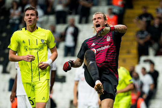 Goalkeeper Loris Karius of Besiktas reacts