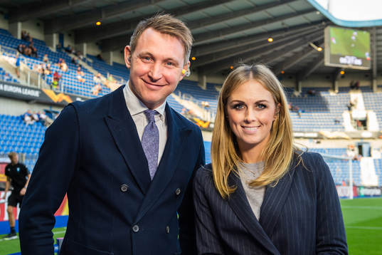 Expert Kim Källström and reporter Karin Frick of Kanal 9