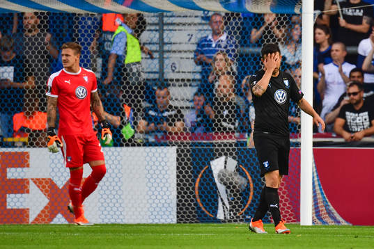 Behrang Safari of Malmö FF looks dejected