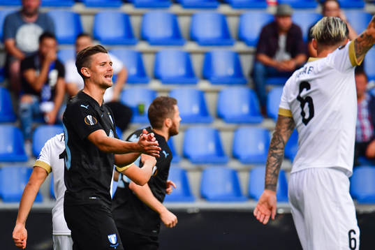 Marcus Antonsson of Malmö FF looks dejected