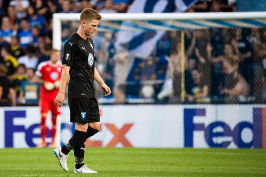 Anders Christiansen of Malmö FF looks dejected
