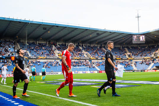 Behrang Safari, goalkeeper Johan Dahlin and Markus