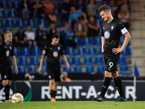 Markus Rosenberg of Malmö FF looks dejected
