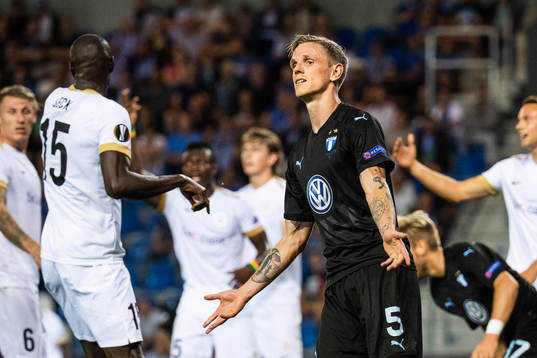 Sören Rieks of Malmö FF looks dejected