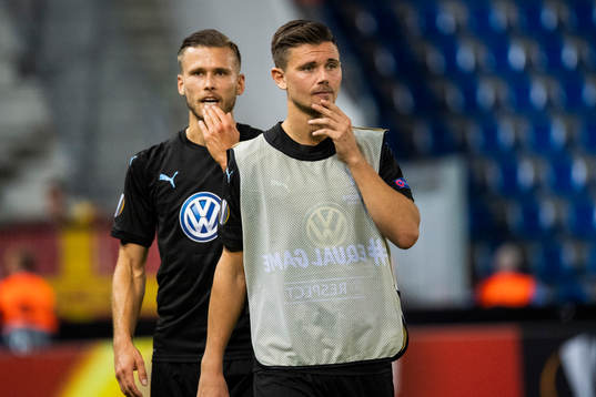 Arnór Ingvi Traustason and Marcus Antonsson of Malmö FF