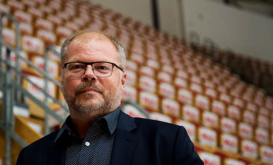Timrås sportchef Kent Norberg innan ishockeymatchen i SHL