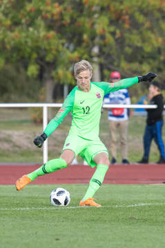 Norges Isak Solberg i landskampen i fotboll mellan Sverige