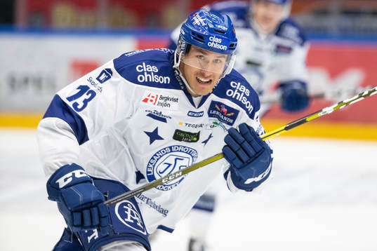 Leksands Jon Knuts i ishockeymatchen i Hockeyallsvenskan