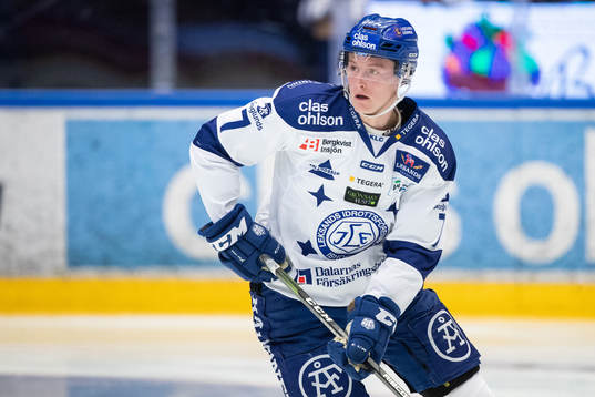 Leksands Lucas Nordsäter  i ishockeymatchen i