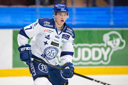 Leksands Lucas Nordsäter  i ishockeymatchen i