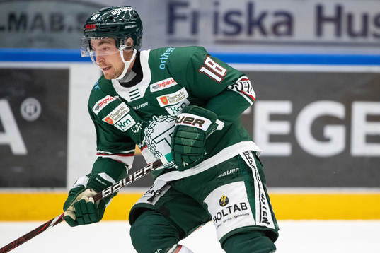 Tingsryds Max Novak  i ishockeymatchen i Hockeyallsvenskan