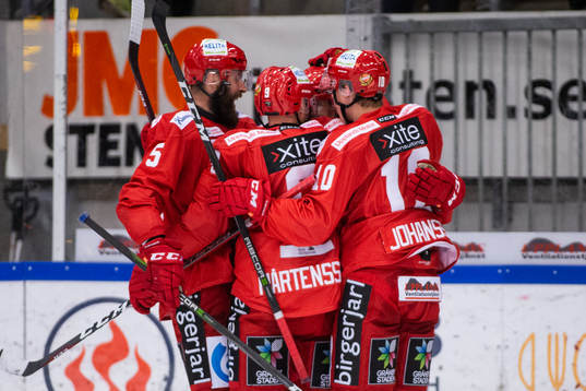 Almtunas Tony Mårtensson jublar med lagkamrater