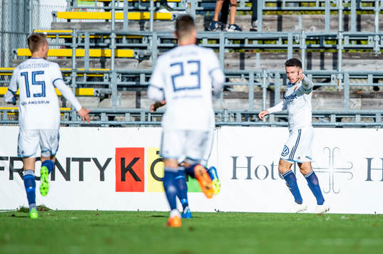 Djurgårdens Kerim Mrabti jublar