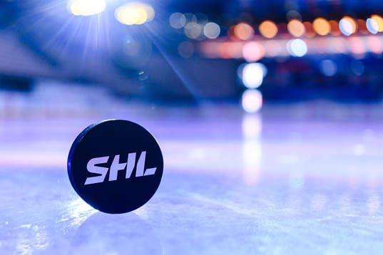 Matchpuck före ishockeymatchen i SHL mellan Växjö och