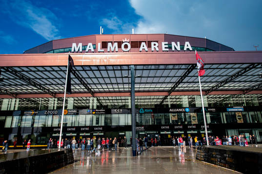 Exteriör över Malmö Arena