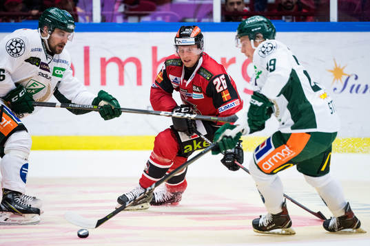 Malmö Redhawks Axel Wemmenborn mot Färjestads Mikael