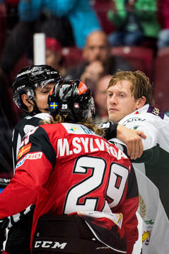 Färjestads Johan Ryno och Malmö Redhawks Marcus
