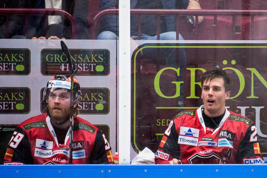 Malmö Redhawks Anton Mylläri och Henrik Hetta i