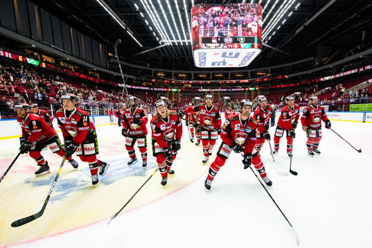 Malmö Redhawks spelare jublar
