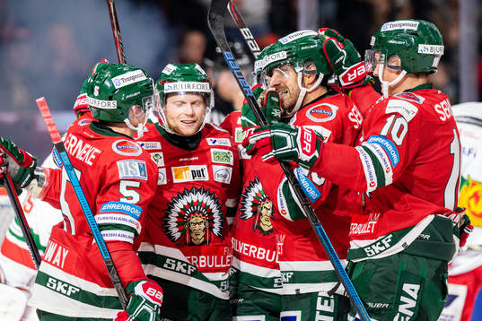 Frölundas Joel Lundqvist jublar