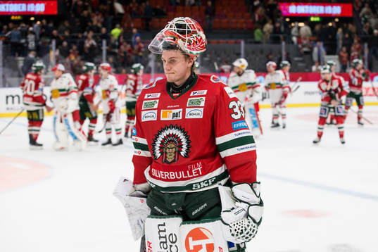 Frölundas målvakt Johan Mattsson deppar