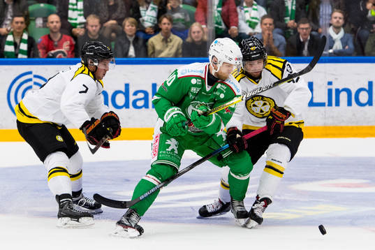 Rögles Ted Brithén mot Brynäs Daniel Kristo och Eric