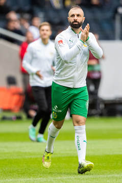 Hammarbys Kennedy Bakircioglu innan fotbollsmatchen i