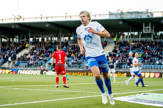 Erling Braut Håland of Molde celebrates