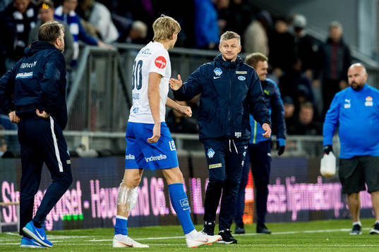 Erling Braut Håland and Ole Gunnar Solskjær, manager of