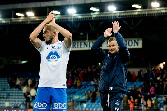 Eirik Hestad and Ole Gunnar Solskjær, manager of Molde