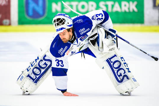 Leksands målvakt Axel Brage deppar