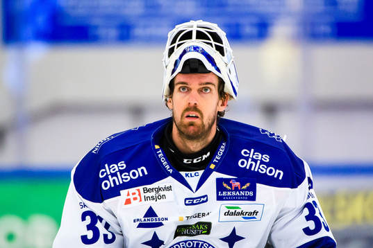 Leksands målvakt Axel Brage deppar