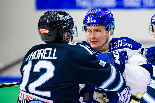 Karlskogas Gustaf Thorell och Leksands Lucas Nordsäter i