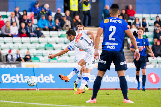 Mads Reginiussen of Ranheim scores 0-1
