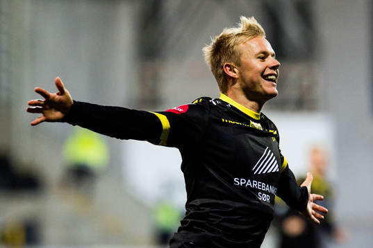 Elliot Käck of Start celebrates
