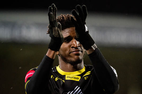 Damion Lowe of Start celebrates