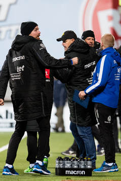 Kjetil Rekdal, head coach of Start, celebrates