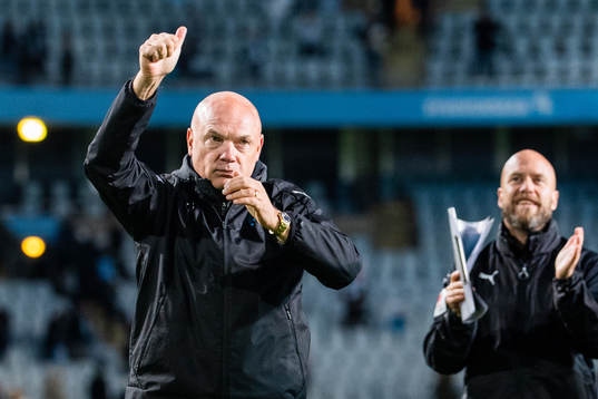 Malmö FFs tränare Uwe Rösler jublar