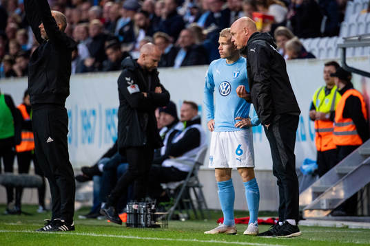 Malmö FFs Oscar Lewicki och tränare Uwe Rösler