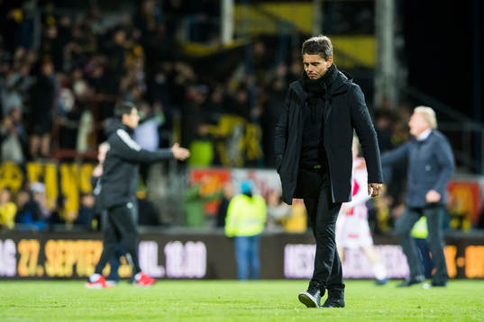 Simo Valakari, head coach of Tromsø, looks dejected