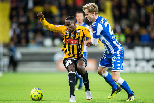 Häckens Elohor Ekpolo och IFK Göteborgs Victor Wernersson