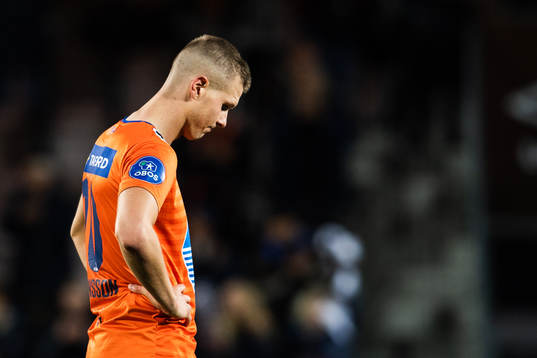 Hólmbert Fridjónsson of Aalesund looks dejected