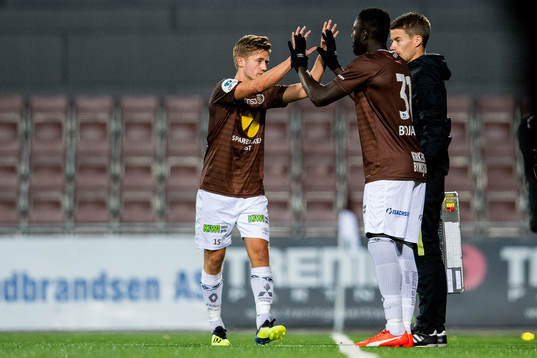 Mathias Fredriksen of Mjøndalen is being substituted with