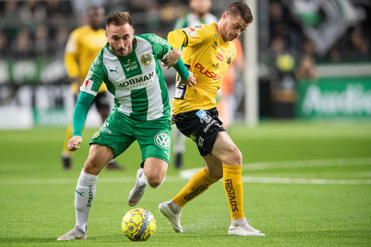 Hammarbys Muamer Tankovic och Elfsborgs Samuel Holmén
