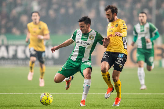 Hammarbys Jeppe Andersen och Elfsborgs Robert Gojani